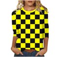thumbnail image 2 of T-shirt Imprimé Chic pour Femme, Blouse Décontractée Tendance, Tissu Polyester Doux, Col Rond à Manches 3/4, Conçu pour un Usage Quotidien Polyvalent, 2 of 9