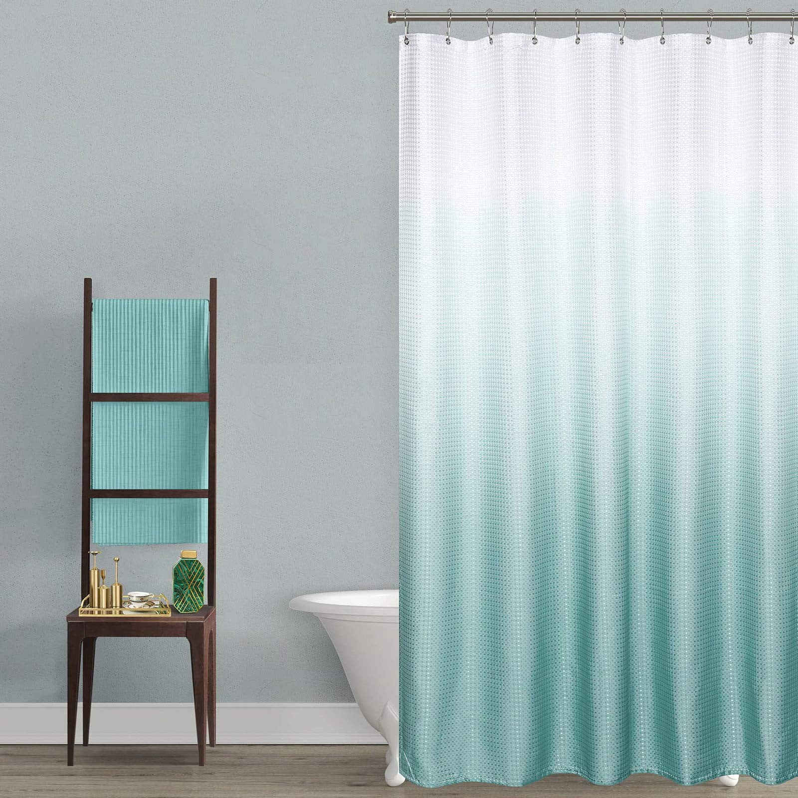 Shower Curtain, Shower Curtains for Bathroom, Fabric Shower Curtain - Waffle Textured Thick Fabric Shower Curtains for Bathroom, 70.87x70.87"