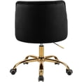 thumbnail image 4 of Meridian Furniture Arden Chaise de Bureau Pivotante Réglable en Velours Noir et Or, 4 of 6