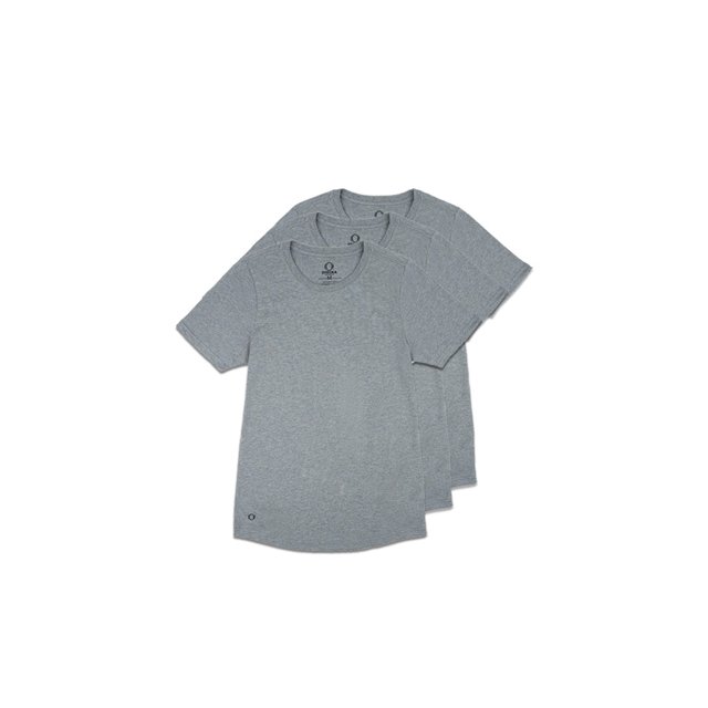 OTECKA T-Shirt à Col Rond en Coton Supima pour Homme Coupe Ajustée avec Évacuation de l'Humidité -3 Paquets
