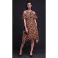 thumbnail image 4 of Bimba Red Floral Printed Womens Cold Shoulder Tunic Party Round Neck Shift Dress - Small, 4 of 6