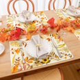 thumbnail image 4 of Ensemble de 6 Napperons d'Automne Feuilles Sauvages Récolte Ferme Tapis de Table d'Automne Style Lin Saisonnier Imperméable Décoration de Table de Cuisine Salle à Manger Intérieur Extérieur 12x18 Pouces, 4 of 6