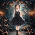 thumbnail image 2 of LUOGENLI Robe Tutu pour Tout-Petites Filles, Bretelles, Justaucorps de Ballet en Tulle Brillant pour Danse, Robe pour Filles Tendance avec Poches, Noir, 6-7 Ans, 2 of 8
