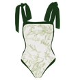 thumbnail image 3 of Maillot de Bain une Pièce pour Femmes avec Jupe de Plage Paréo Imprimé Floral Rétro Ensemble Bikini Deux Pièces, 3 of 4