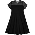 thumbnail image 4 of Girls Dress Solid Color Mesh Stitching Cute Summer Short Everyday Dress, 4 of 4