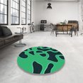 thumbnail image 4 of Ahgly Tapis d'Intérieur Lavable en Machine Carré Vert Printemps, 5 Pieds Carré, 4 of 7