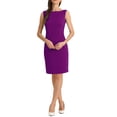 thumbnail image 1 of INSPIRE CHIC Robe Fourreau pour Femme Sans Manches à Encolure Bateau Robe de Bureau Violet Foncé L, 1 of 6