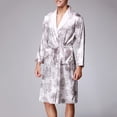 thumbnail image 4 of Hot ! TIMIFIS Men's Satin Robe Silk Robe Classic Long Bathrobe Lightweight Loungewear Bathrobe V Neck Sleepwear pring/Summer, 4 of 6