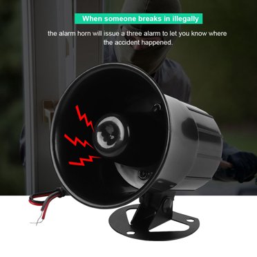 DC12V Alarm Siren, 110dB DC 12V Wire Horn Alarm Siren Speaker Burglar Alarm System For Outdoor Security