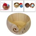 thumbnail image 3 of 5.9" Wooden Yarn Storage Bowl Storage Crochet Portable Knitting Wool Storage Natural Wood, 3 of 9
