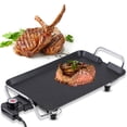 thumbnail image 1 of BBQ Grill, Table Top Grill Electric Non-stick Grill Pan BBQ Griddle Plate With Adjustable Thermostat For Kitchen For Garden, 1 of 8