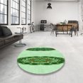 thumbnail image 4 of Ahgly Company Tapis d'Intérieur Lavables à la Machine, Carrés, Transitionnels, Verts, Tapis de Zone, 8 Pieds Carré, 4 of 7
