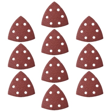 Unique Bargains Mouse Detail Sander Sandpaper Pads Flocking Sanding Paper 6 Hole 40 Grits 10pcs