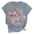 thumbnail image 2 of EGNMCR Chemises de Pâques pour Femmes Manches Courtes Imprimé de Pâques Manches Courtes Col Rond T-Shirts pour Femmes, 2 of 3