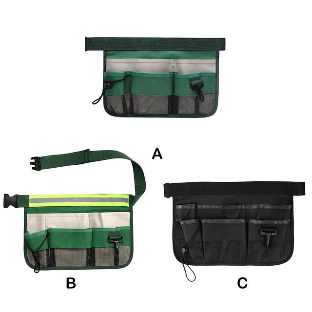 stanreset Sac de Taille pour Outils Portable à Multiples Poches Remplacement Électricien Plombier Charpentier Clé Ruban Sacs de Rangement Pochette Accessoires Vert Type 2