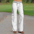 thumbnail image 2 of Timegard Pants for Women Low Waisted Drawstring Cinch Bottom Straight Leg Outdoor Cargo Pants with Pockets, 2 of 7