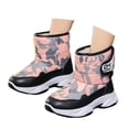 thumbnail image 3 of REDARER Kids' Winter Snow Boots - Waterproof Solid Color Thick Sole Non-Slip Booties with Fleece Lining for All-Day Warmth,Color:Pink,Size:4.5-5 Years, 3 of 9