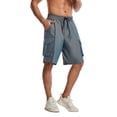 thumbnail image 2 of jsaierl Men's Drawstring Cargo Shorts Multi-Pocket Workwear Shorts Loose Fit Jogging Athletic Five-Inch Pants, 2 of 9