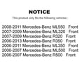 thumbnail image 2 of Kugel Front Wheel Bearing Pair for Car Mercedes-Benz ML350 ML320 R350 ML550 ML500 R320 R500 - Left Right Side (Driver Passenger) K70-100549, 2 of 10