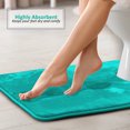 thumbnail image 4 of 1 Contour Clara Clark Bath Mat Bathroom Rug - Absorbent Memory Foam Bath Rugs - Non-Slip, Thick, Cozy Velvet Feel Microfiber Bathrug, Plush Shower, Toilet- Floor Bathmats Carpet - Teal - 24"x19", 4 of 6