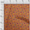 thumbnail image 2 of oneOone Rayon Orange Fabric Floral Craft Projects Decor Fabric Printed By The Yard 56 Inch Wide, 2 of 5