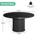 thumbnail image 2 of 47-Inch Round Conference Table, Wooden Meeting Table for 4-6 People with Sturdy Metal Base, Black, 2 of 8