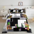 thumbnail image 2 of YST Kids Geometric Comforter Set Full Size,Abstract Galaxy Sequins Bedding Set For Girls Boys Buffalo Check Grids Down Comforter Soft Lightweight Quilt Duvet Modern Fashion Room Decor, 2 of 6