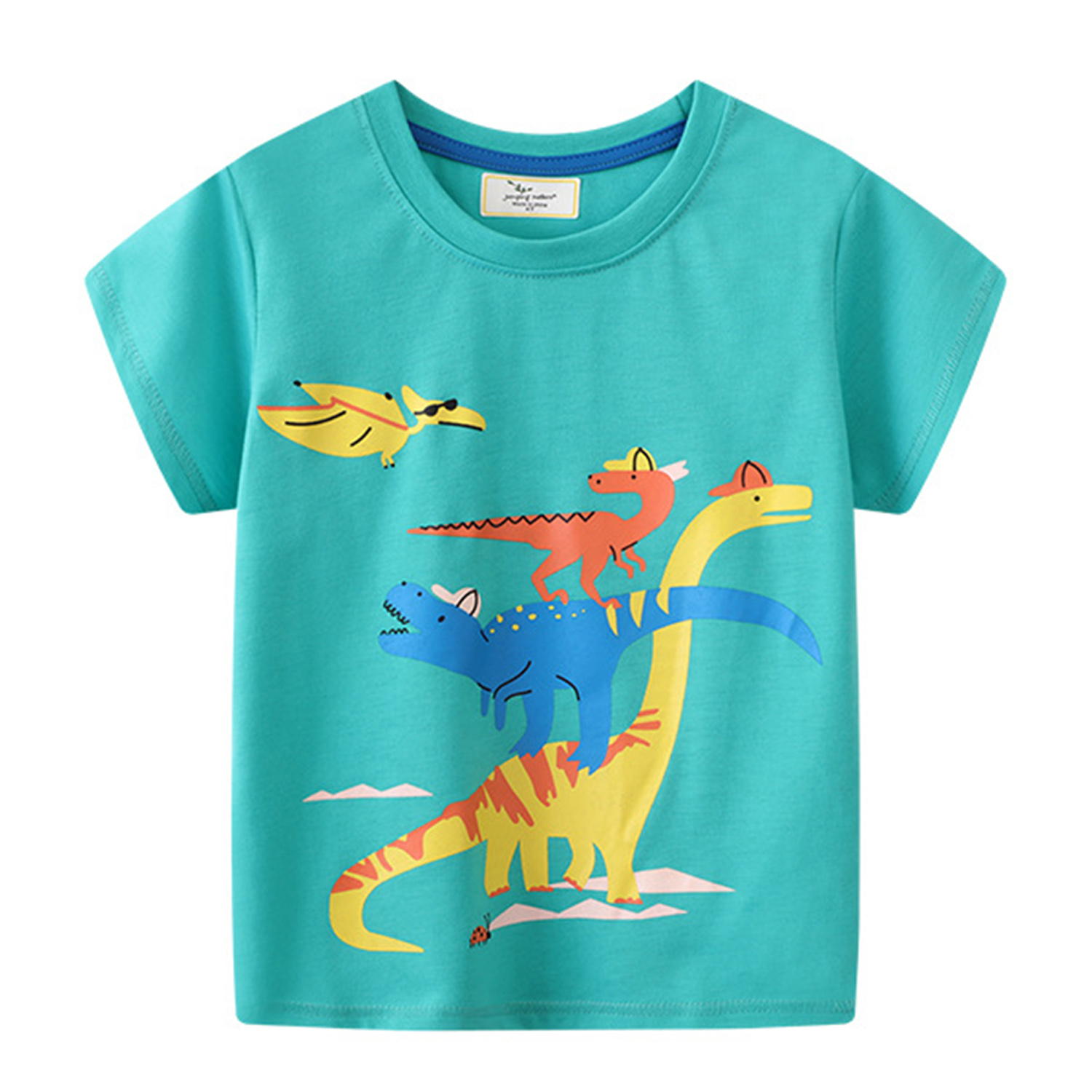 KAWELL Toddler Boys Summer Dinosaur Pattern T-Shirts Short Sleeve Top Size 2-7T
