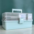 thumbnail image 4 of MesaSe Pill Storage Box 3-Layer Large Capacity Home Cosmetics Case Plastic Sundries Organizer  Ordinary Style  Pink, 4 of 10