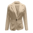 thumbnail image 5 of Grrvtrz Womens One Button Blazer Lightweight Office Work Suit Jacket Stretch Lapel Collar Long Sleeve Jacket with Pockets, 5 of 5