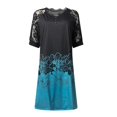 thumbnail image 3 of SMihono Robe d'Été Grande Taille pour Femmes 2023 Mode Aguichant Manches Courtes Imprimé Col en V Dentelle, 3 of 4