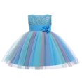 thumbnail image 1 of Robes Sans Manches à Sequins pour Bébé Fille Robe Princesse Arc-en-Ciel Robe de Soirée Tutu, 1 of 4