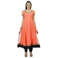 thumbnail image 5 of Bimba Flaired Net Anarkali Dress Solid Kurta Kurti Indian Tunic Custom Clothing, 5 of 5