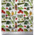 thumbnail image 1 of Soimoi Poly Georgette Fabric Dot & Mix Vegetable Print Fabric by the Yard 42 Inch Wide, 1 of 2