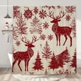 thumbnail image 1 of Christmas Shower Curtain Waterproof Polyester Bathroom Decor Holiday Themed with Snowflakes Snowman Trees Festive Bathroom Partition for Home Decoration, 1 of 6