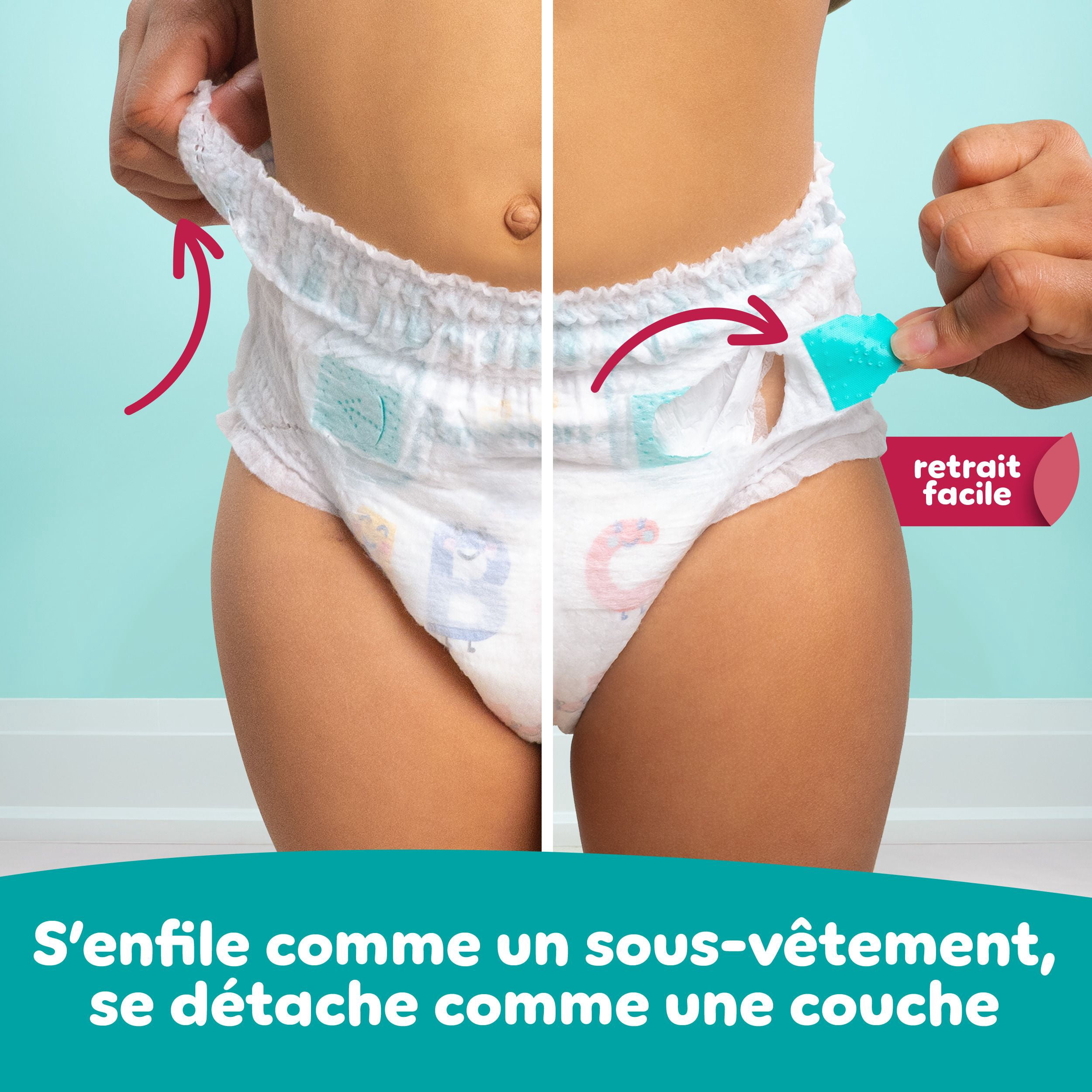 Couches Pampers Cruisers 360°, ajustement jusqu’à 100 % sans fuites, conçues pour les bébés actifs, couche à enfiler, rabats rapides conçus pour faciliter les changements, taille 4, 21 unités