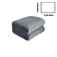 thumbnail image 3 of Couverture d'Hiver Douce et Épaisse, ZZkhGO Jeté en Molleton Raschel à Double Couche pour Lit, Literie Rayée en Polyester de Qualité Supérieure pour Sofa Canapé Déco Maison, Gris Foncé, 3 of 6