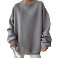 thumbnail image 1 of Timegard Womens Oversized Sweatshirts Crewneck Long Sleeve Loose Pullover Tops Fall Winter Fashion, 1 of 7