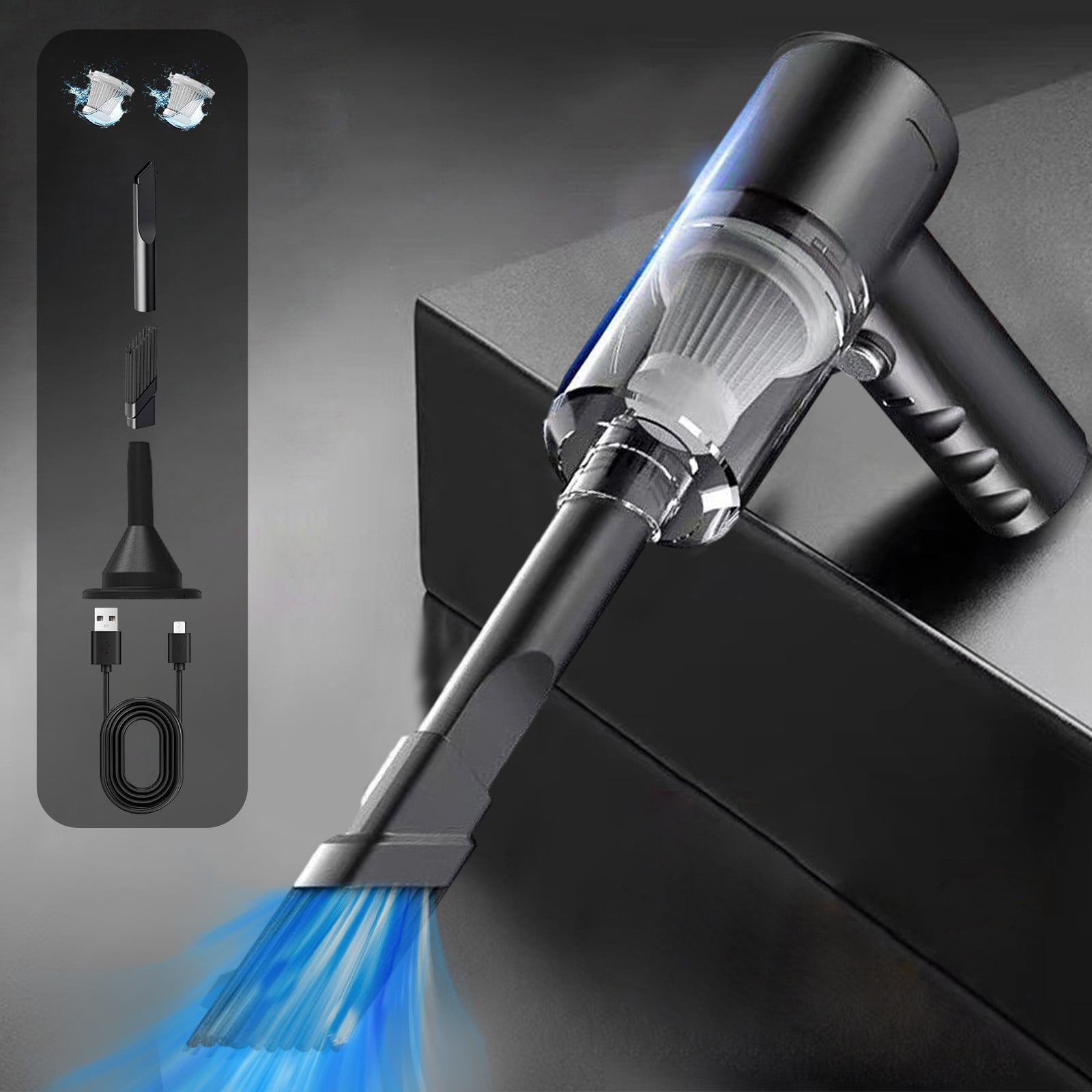 Dvkptbk Handheld Car Vacuum Cleaner, 120W Powerful Suction Small Vacuum Cleaners for Home, Mini Dusts Buster with USB Portable Vacuum Cleaner, Car Accessories