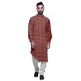 thumbnail image 2 of Atasi Style Asymétrique Kurta pour Hommes Imprimée Longue Chemise Kurta Décontractée, 2 of 6