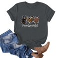 thumbnail image 1 of Blouses pour Femmes Mode pour Femmes Imprimé Manches Courtes Blouse Ample T-Shirt Drôle à Col Rond Hauts, 1 of 1