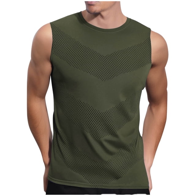 Cameland Tank Tops Men Workout Shirts for Men Men's Summer Solid Color Vest Sleeveless T Shirt Vest Top Athletic Shirts & Tops Mens Compression Tank Top
