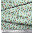 thumbnail image 2 of Soimoi Modal Satin Fabric Text,Tree & Owl Cartoon Print Fabric by Yard 42 Inch Wide, 2 of 3