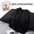 thumbnail image 3 of PiccoCasa Pure Cotton Pillowcases 2 Pcs Soft with Zipper Black Standard, 3 of 7