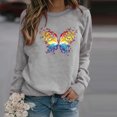 thumbnail image 3 of Winter Womens Casual Tops Ladies Butterfly Print Sweatshirt Blouse Tee Sweater, 3 of 3