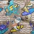 thumbnail image 1 of oneOone Rayon Light Brown Fabric Ocean Life Fabric For Sewing Printed Craft Fabric By The Yard 56 Inch Wide, 1 of 5