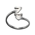 thumbnail image 3 of Fashion 26 English Letter Opening Rings Stainless Steel Girls Love Retro Jewelry, 3 of 9