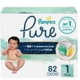 thumbnail image 2 of Pampers Pure Baby Diapers, Size 1 (8-14 lbs), 82, Up to 100% Leakproof, Premium Hypoallergenic Soft Diapers, 2 of 17