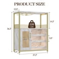 thumbnail image 3 of PIONEERWORKS 3-Tier Wine Bar Cabinet with Detachable Wine Rack and Storage Space, Buffet Cabinet with Glass Holder and Mesh Door, Sturdy MDF Construction for Dining Room Bar & Kitchen, 3 of 5
