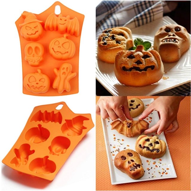 TIMIFIS Biscuit Machine Halloween Silicone Pumpkin Cake Silicone Kitchen Bake Tools Chocolate Bar Mold Kitchen Gadgets